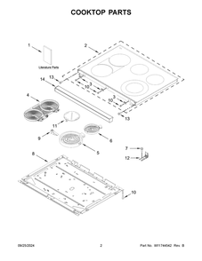 02 - Cooktop Parts Diagram and Parts List for MFES6030RW0  Whirlpool Range