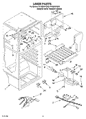 LINER Diagram and Parts List for RT18BKXKQ00  Roper Refrigerator