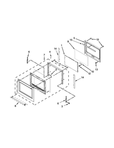 Upper Oven Door Parts Diagram and Parts List for KODT107ESS00  KitchenAid Wall Oven