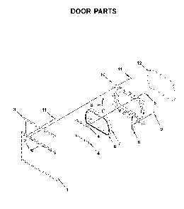 Door parts Diagram and Parts List for WED5100HC1  Whirlpool Dryer