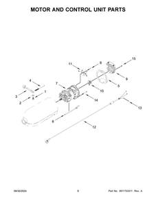 05 - Motor And Control Unit Parts Diagram and Parts List for 5KSM150PSABM5  Whirlpool Mixer