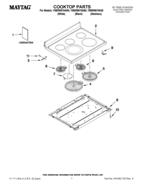 Part Location Diagram of W10392922 Whirlpool GUIDE, USE AND CARE