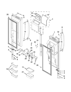 Refrigerator Door Parts Diagram and Parts List for KFIS29PBMS02  KitchenAid Refrigerator