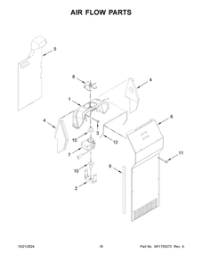 10 - Air Flow Parts Diagram and Parts List for WRS555SIHZ09  Whirlpool Refrigerator
