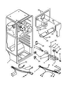 Liner Parts Diagram and Parts List for W8TXEGFYQ03  Whirlpool Refrigerator