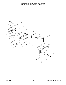 Upper Door Parts Diagram and Parts List for YKFID500ESS5  KitchenAid Range