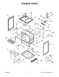 Chassis Parts Diagram and Parts List for WFC315S0JS1  Whirlpool Range