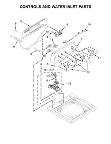 Controls And Water Inlet Parts Diagram and Parts List for 3LWTW4705FW0  Whirlpool Washer