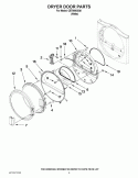 DRYER DOOR PARTS Diagram and Parts List for CET8000XQ0  Whirlpool Washer Dryer Combo