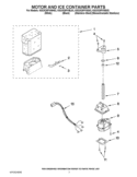 MOTOR AND ICE CONTAINER PARTS Diagram and Parts List for KSCK25FVMS03  KitchenAid Refrigerator
