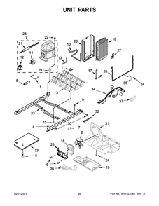 Unit Parts Diagram and Parts List for 10650045715  Kenmore Refrigerator