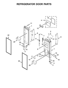 Refrigerator Door Parts Diagram and Parts List for WRF964CIHM00  Whirlpool Refrigerator
