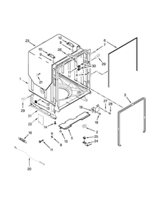 Tub And Frame Parts Diagram and Parts List for WDT910SAYH3  Whirlpool Dishwasher