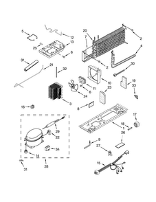 Unit Parts Diagram and Parts List for W8RXEGMWB03  Whirlpool Refrigerator