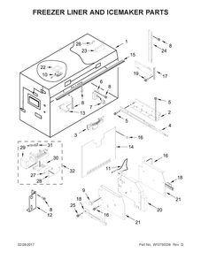 Part Location Diagram of W10538783 Whirlpool COVER-EVAP