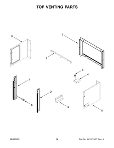 Top Venting Parts Diagram and Parts List for WOEC7027PZ00  Whirlpool Microwave Oven Combo