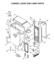 Cabinet, Door And Liner Parts Diagram and Parts List for 10689592101  Kenmore Ice Maker