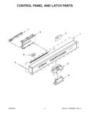 CONTROL PANEL AND LATCH PARTS Diagram and Parts List for KUDE20IXWH9  KitchenAid Dishwasher