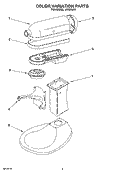 COLOR VARIATION PARTS Diagram and Parts List for 4K5SSWH1  KitchenAid Mixer