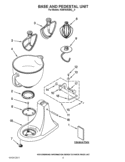 BASE AND PEDESTAL UNIT Diagram and Parts List for KSM154GBQGA0  KitchenAid Mixer