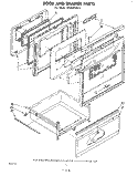 DOOR AND DRAWER Diagram and Parts List for RE963PXKT1  Whirlpool Range
