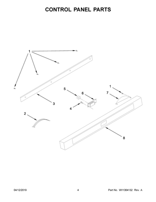 Control Panel Parts Diagram and Parts List for KMBD104GSS01  Whirlpool Microwave