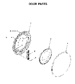 Door parts Diagram and Parts List for 7MWFW6622HW1  Whirlpool Washer
