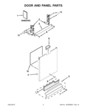 DOOR AND PANEL PARTS Diagram and Parts List for WDL785SAAM0  Whirlpool Dishwasher