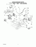 OVEN INTERIOR PARTS Diagram and Parts List for MT4155SPS4  Whirlpool Microwave