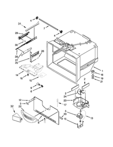 Freezer Liner Parts Diagram and Parts List for WRF532SMBB00  Whirlpool Refrigerator