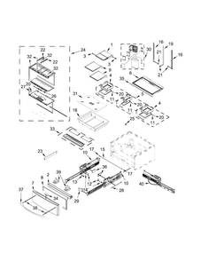 Shelf Parts Diagram and Parts List for WRX988SIBH00  Whirlpool Refrigerator