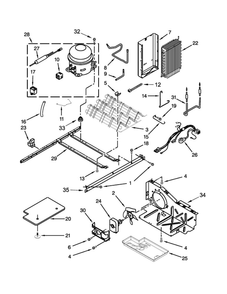 Unit Parts Diagram and Parts List for 8WRS25KNBF00  Whirlpool Refrigerator