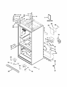 Cabinet Parts Diagram and Parts List for IX7DDEXDSM02  Whirlpool Refrigerator
