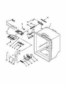 Refrigerator Liner Parts Diagram and Parts List for IX7HHEXDSM00  Whirlpool Refrigerator