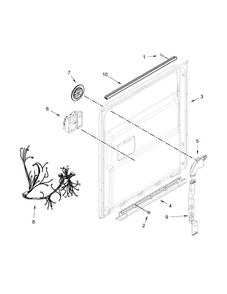 Inner Door Parts Diagram and Parts List for KDTM354DSS4  KitchenAid Dishwasher