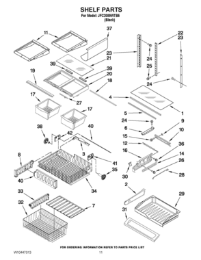 06 - SHELF PARTS Diagram and Parts List for JFC2089WTB5  Whirlpool Refrigerator