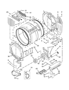 Bulkhead Parts Diagram and Parts List for CED9050AW0  Whirlpool Dryer