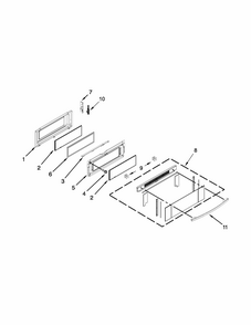 Upper Door Parts Diagram and Parts List for YIES900DS01  Whirlpool Range