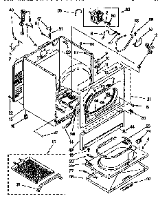 Cabinet Diagram and Parts List for KGYE77BWH1  KitchenAid Dryer