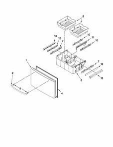 Freezer Door Parts Diagram and Parts List for 59679542015  Kenmore Refrigerator