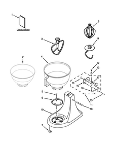 Base And Pedestal Unit Parts Diagram and Parts List for KSM88RBQCB0  KitchenAid Mixer