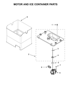 Motor And Ice Container Parts Diagram and Parts List for WRV986FDEM01  Whirlpool Refrigerator