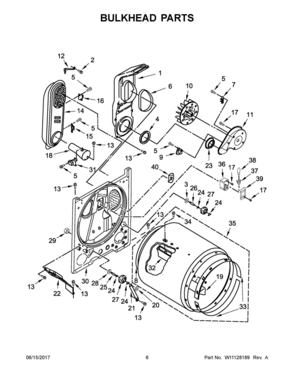 04 - BULKHEAD PARTS Diagram and Parts List for 7MWGD7000EW2  Whirlpool Washer