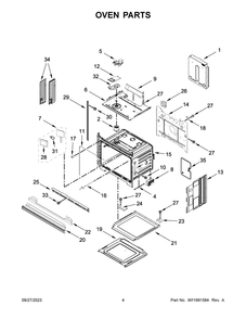 Oven Parts Diagram and Parts List for KOSE500EBS21  KitchenAid Wall Oven