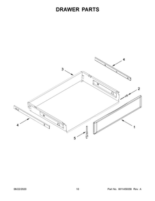 Drawer Parts Diagram and Parts List for KFEG504KPS0  Whirlpool Range