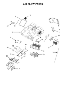 Air Flow Parts Diagram and Parts List for KMHC319EBL1  KitchenAid Microwave