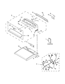 Top And Console Parts Diagram and Parts List for WED8500DW3  Whirlpool Dryer