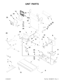Unit Parts Diagram and Parts List for KRFC302EPA00  KitchenAid Refrigerator