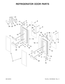 Part Location Diagram of W10732103 Whirlpool RAIL-MULLN