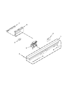 Control Panel And Latch Parts Diagram and Parts List for KUDL15FXSS7  KitchenAid Dishwasher